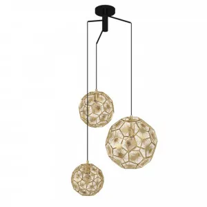 Eglo Skoura Cluster Pendant Light (E27) Brass by Eglo, a Pendant Lighting for sale on Style Sourcebook