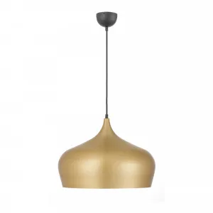 Telbix Polk Brushed Gold & Black Shade Pendant Light (E27) Large by Telbix, a Pendant Lighting for sale on Style Sourcebook