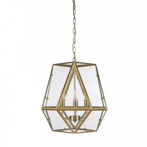 Fiorentino Steel and Clear Glass Pauline Pendant Light (E14) Gold by Fiorentino, a Pendant Lighting for sale on Style Sourcebook