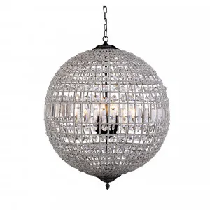 Lode Marseilles Bronze Crystal Ball Chandelier Pendant Light Large by Lode International, a Pendant Lighting for sale on Style Sourcebook