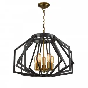CLA E27 Antique Brass Cage Pendant Gamba 1 5 Light by Compact Lamps Australia, a Pendant Lighting for sale on Style Sourcebook