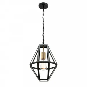 Mercator Prisma Black and Brass Metal Industrial Pendant Light 1 Light by Mercator, a Pendant Lighting for sale on Style Sourcebook