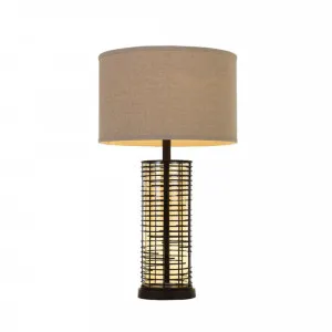 Telbix Hasit Cage Design Table Lamp (E27) Black and Amber by Telbix, a Table & Bedside Lamps for sale on Style Sourcebook