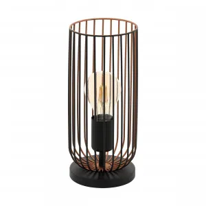 Eglo Roccamena Wire Cage Table Lamp Black and Copper by Eglo, a Table & Bedside Lamps for sale on Style Sourcebook