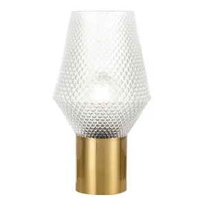 Telbix Rene Glass Table Lamp Edison Screw (E27) Clear / Antique Gold by Telbix, a Table & Bedside Lamps for sale on Style Sourcebook