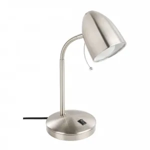 Eglo Lara Table Lamp (E27) Satin Nickel by Eglo, a Table & Bedside Lamps for sale on Style Sourcebook