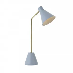 Telbix Ambia Small Edison Screw (E14) Adjustable Table Lamp Matte Blue and Brass by Telbix, a Table & Bedside Lamps for sale on Style Sourcebook