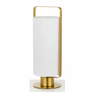 Telbix Orwel E27 Table Lamp Ivory / Antique Gold by Telbix, a Table & Bedside Lamps for sale on Style Sourcebook