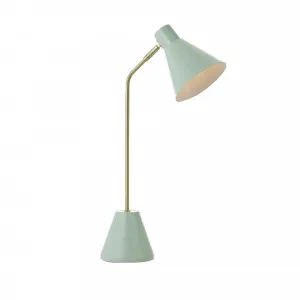 Telbix Ambia Small Edison Screw (E14) Adjustable Table Lamp Matte Green and Brass by Telbix, a Table & Bedside Lamps for sale on Style Sourcebook