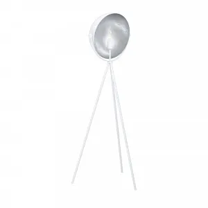 Eglo Darnius Floor Lamp Edison Screw (E27) White and Silver by Eglo, a Floor Lamps for sale on Style Sourcebook