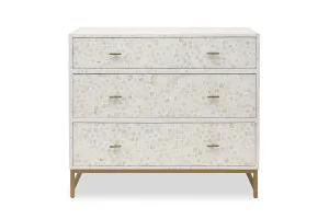 Roma Bone Inlay Classic 3 Chest Of Drawers, White, by Lounge Lovers by Lounge Lovers, a Dressers & Chests of Drawers for sale on Style Sourcebook