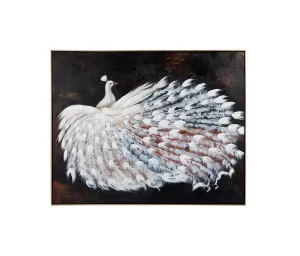 White Peacock Canvas Oil Painting 118cm x 148cm by Luxe Mirrors, a Artwork & Wall Decor for sale on Style Sourcebook