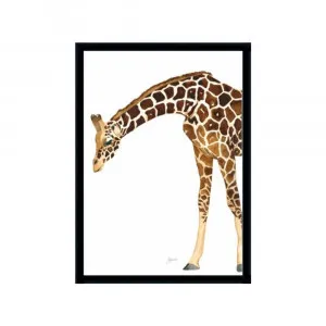 Amber the Giraffe Fine Art Print | FRAMED Black Boxed Frame A3 (29.7cm x 42cm) by Luxe Mirrors, a Artwork & Wall Decor for sale on Style Sourcebook