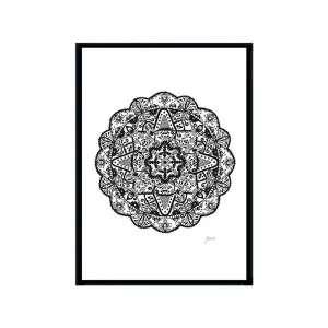 Marrakesh Mandala in Black Wall Art | CANVAS Black Boxed Frame A3 (29.7cm x 42cm) by Luxe Mirrors, a Artwork & Wall Decor for sale on Style Sourcebook