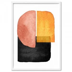 Abstract Mid Century | Terracotta on Black II - Art Print by Print and Proper, a Prints for sale on Style Sourcebook