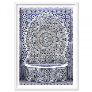 Blue Fountain Casablanca - Art Print by Print and Proper, a Prints for sale on Style Sourcebook