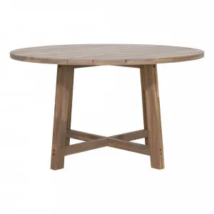 Melba Round Outdoor Dining Table 140cm in Light Acacia by OzDesignFurniture, a Dining Tables for sale on Style Sourcebook