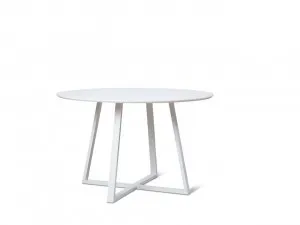 Zander 4 Seater Round Dining Table - White by Mocka, a Kitchen & Dining Furniture for sale on Style Sourcebook