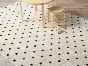 Addy Rectangle Spot Rug - Large - Cream/Black by Mocka, a Contemporary Rugs for sale on Style Sourcebook