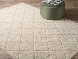 Rea Diamond Floor Rug - Large - Cream by Mocka, a Contemporary Rugs for sale on Style Sourcebook