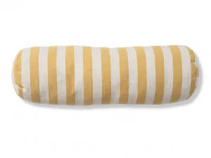 Eva Linen Blend Thick Stripe Bolster Cushion - Marigold by Mocka, a Cushions, Decorative Pillows for sale on Style Sourcebook