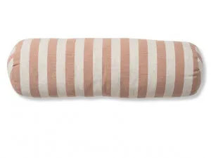 Eva Linen Blend Thick Stripe Bolster Cushion - Rose Tan by Mocka, a Cushions, Decorative Pillows for sale on Style Sourcebook