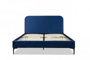 Luka Velvet Queen Bed - Navy by Mocka, a Bed Heads for sale on Style Sourcebook