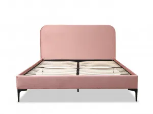 Luka Velvet Queen Bed - Blush Pink by Mocka, a Bed Heads for sale on Style Sourcebook