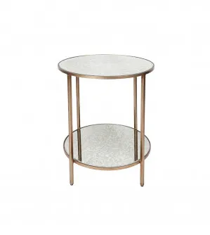 Mirrored Cocktail Side Table Antique Gold 65cm x 50cm by Luxe Mirrors, a Mirrors for sale on Style Sourcebook