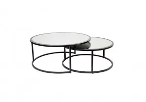 Serenity Nesting Coffee Tables Black 80cm / 95cm by Luxe Mirrors, a Coffee Table for sale on Style Sourcebook