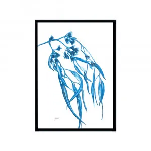 Navy Gum Leaf Flora 2 Fine Art Print | FRAMED Black Boxed Frame A3 (29.7cm x 42cm) by Luxe Mirrors, a Artwork & Wall Decor for sale on Style Sourcebook