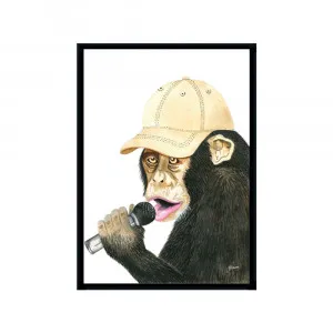 Alfie the Singing Monkey Fine Art Print | FRAMED Black Boxed Frame A3 (29.7cm x 42cm) by Luxe Mirrors, a Artwork & Wall Decor for sale on Style Sourcebook