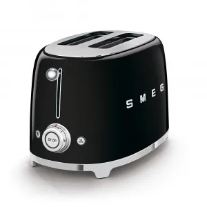 TOASTER 50's STYLE 2 SLICE BLACK by Smeg, a Small Kitchen Appliances for sale on Style Sourcebook