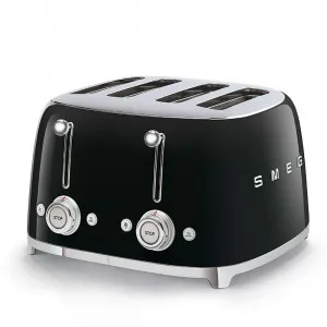 TOASTER 50's STYLE 4 SLOT BLACK by Smeg, a Small Kitchen Appliances for sale on Style Sourcebook