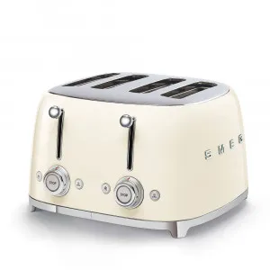 TOASTER 50's STYLE 4 SLOT CREAM by Smeg, a Small Kitchen Appliances for sale on Style Sourcebook