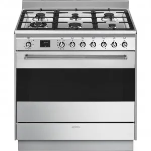 90cm Classic Dual Fuel Pyro FS (6 Burners/10 Functions) SS by Smeg, a Cooktops for sale on Style Sourcebook