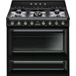 90cm Victoria Freestanding Cooker (5 Burners/9 Functions) - Black by Smeg, a Cooktops for sale on Style Sourcebook