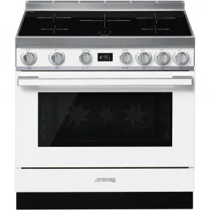 90cm  Induction Pyrolytic Freestanding Cooker - White by Smeg, a Cooktops for sale on Style Sourcebook