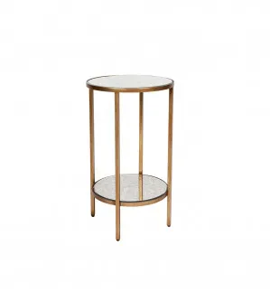 Mirrored Cocktail Side Table Petite Antique Gold 60cm x 35cm by Luxe Mirrors, a Side Table for sale on Style Sourcebook