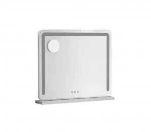 Pia Tabletop Makeup Mirror With Light White 50cm x 60cm by Luxe Mirrors, a Shaving Cabinets for sale on Style Sourcebook