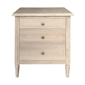 Marcelle Oak Timber Bedside Table, Weathered Oak by Manoir Chene, a Bedside Tables for sale on Style Sourcebook