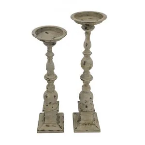 Poldark 2 Piece Antique Iron Candle Holder Set by Affinity Furniture, a Candle Holders for sale on Style Sourcebook