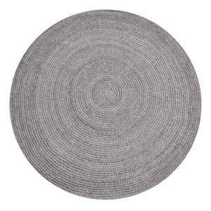 Orbit No.6223 Handwoven Indoor / Outdoor Round Rug, 120cm, Silver by Rug Club, a Outdoor Rugs for sale on Style Sourcebook