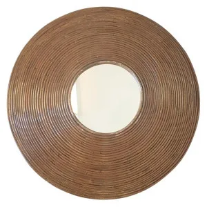Navini Bamboo Rattan Frame Round Wall Mirror, 80cm by Brighton Home, a Mirrors for sale on Style Sourcebook
