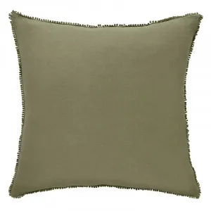 Khaki Oversize Square Linen Cushion with Feather Insert - 60x60cm by Urban Road, a Cushions, Decorative Pillows for sale on Style Sourcebook