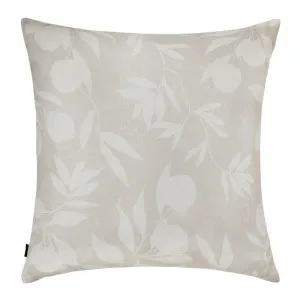 Fallen Flowers Beige Linen Cushion With Feather Insert - 60x60cm by Urban Road, a Cushions, Decorative Pillows for sale on Style Sourcebook