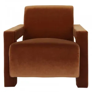 Blaise Armchair - Velvet Burnt Caramel by Urban Road, a Chairs for sale on Style Sourcebook