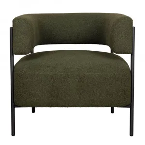 Teo Chair - Boucle Curl Olive Green by Urban Road, a Chairs for sale on Style Sourcebook
