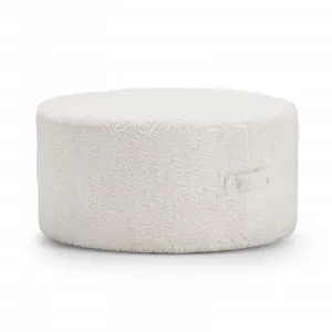 Halle Medium Round Ottoman, Boucle Cream by L3 Home, a Ottomans for sale on Style Sourcebook