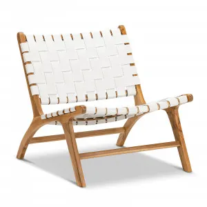 Casey Woven Leather Lounge Chair, White by L3 Home, a Chairs for sale on Style Sourcebook